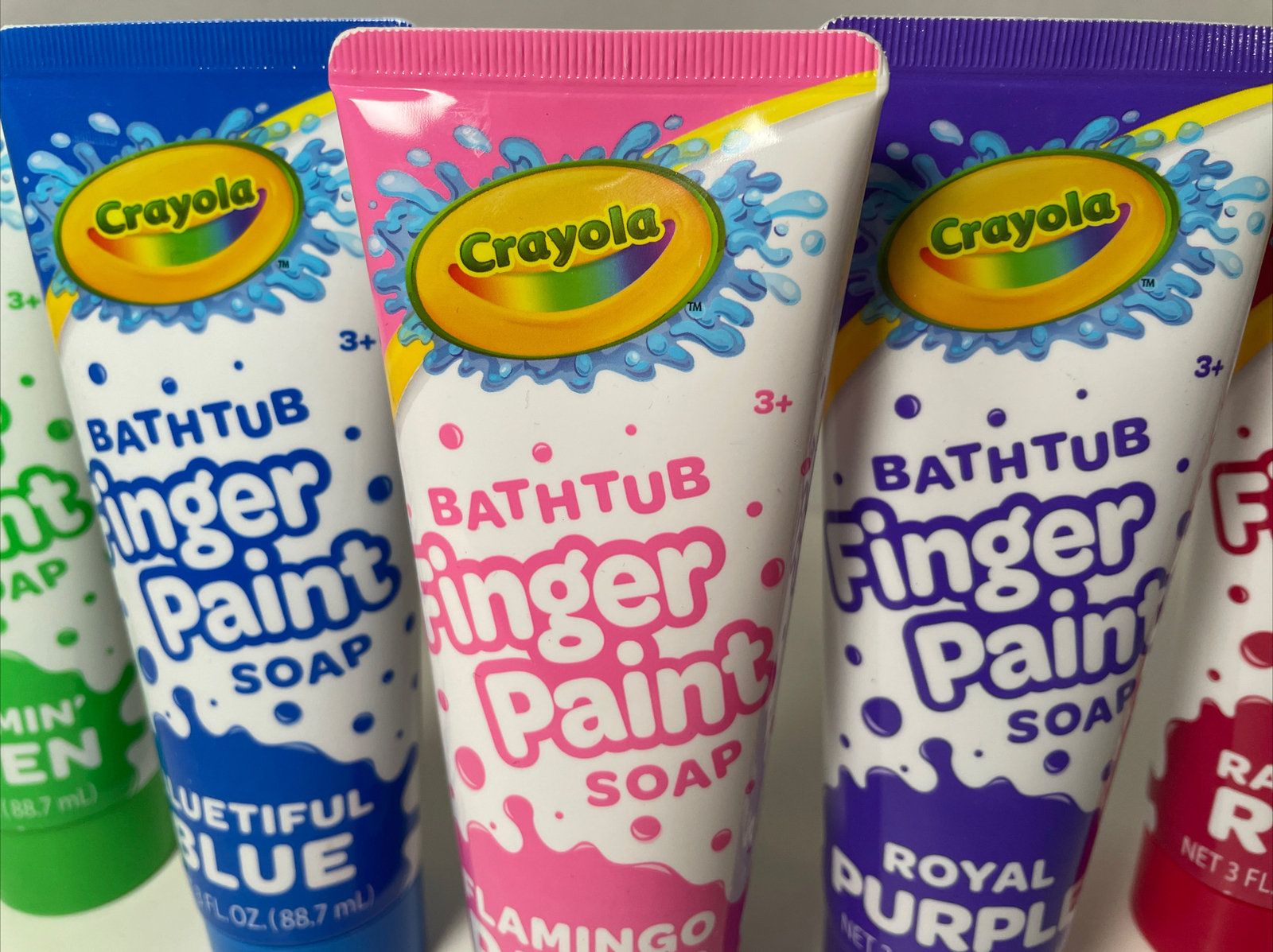 (5) Crayola Bathtub Fingerpaint Soap – Red Pink Blue Purple Green – 3 fl oz FUN!