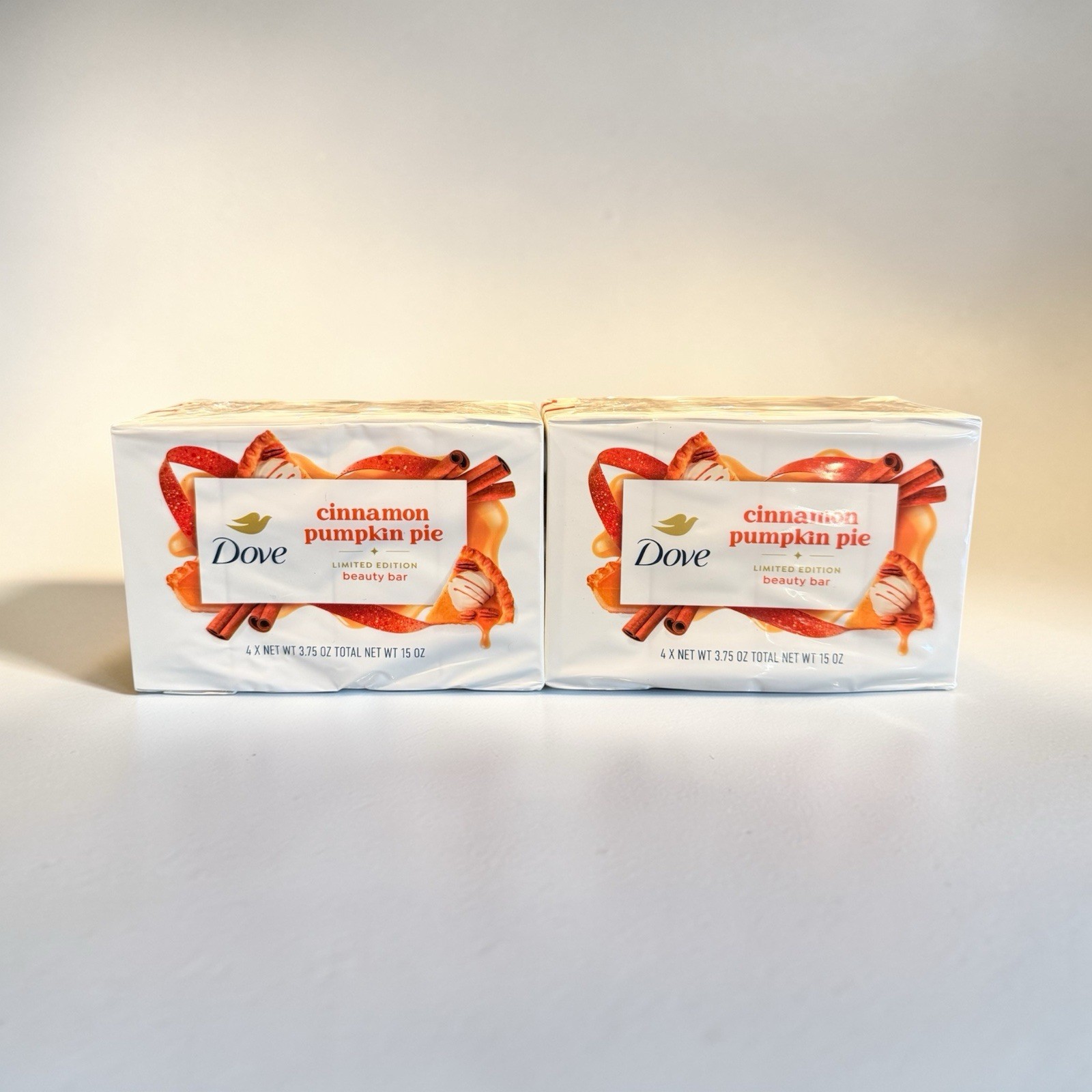 Dove Cinnamon Pumpkin Pie Beauty Bar Soap 8 Bars 2 Pack Limited Edition
