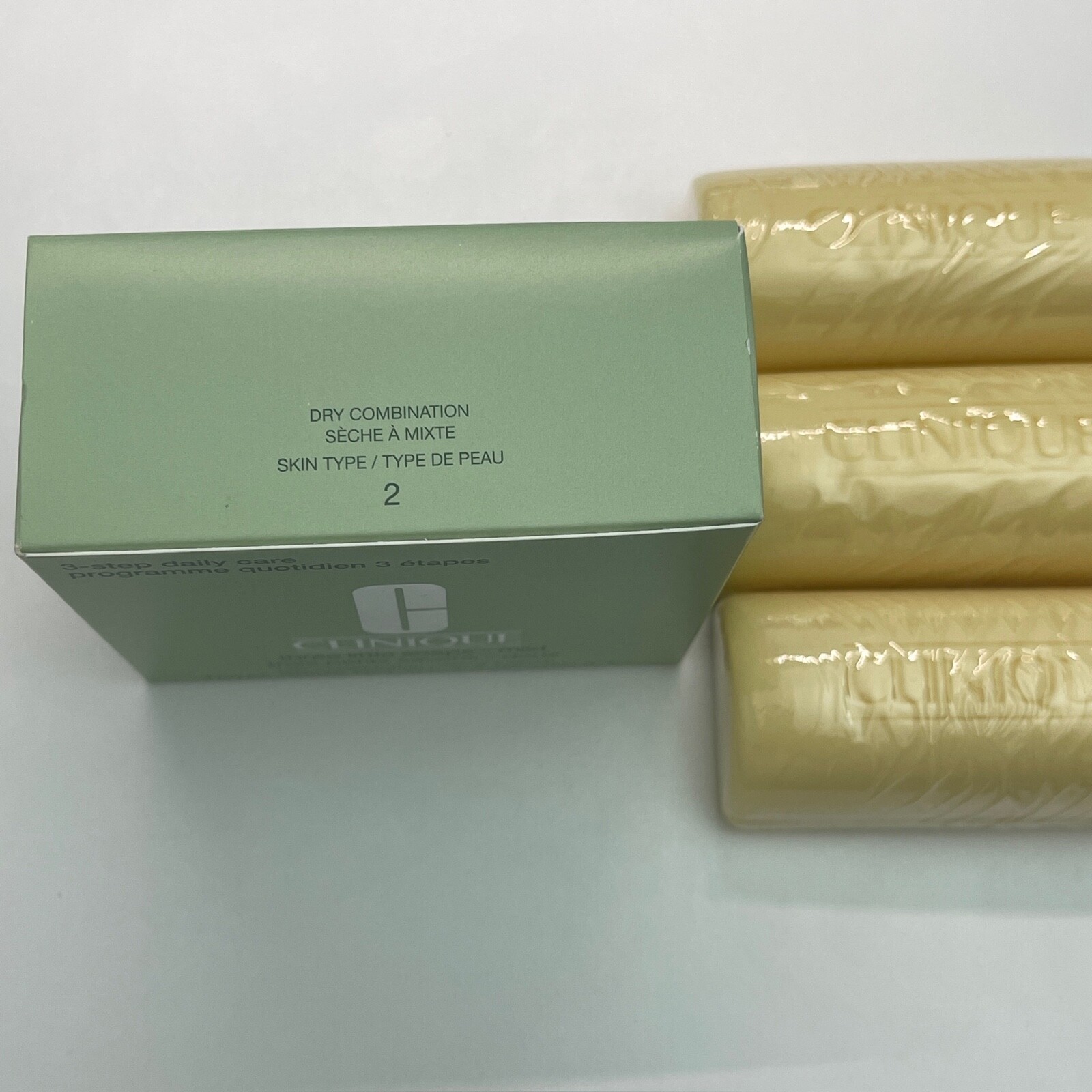 NEW BOXED Clinique 3 Little Bar Soap Mild For Skin Type 2 Dry Combination RARE