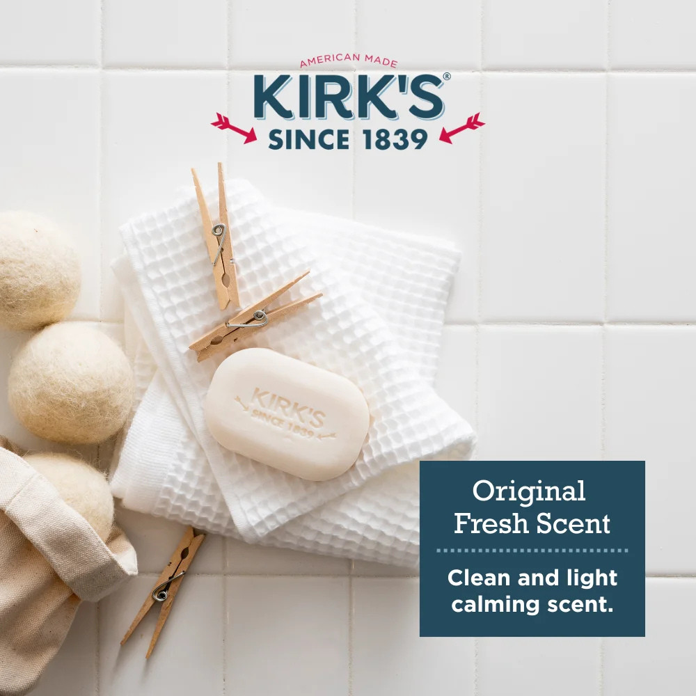 Kirk’s Castile Bar Soap – Made With Premium Coconut Oil, Original Scent, 16 Bars