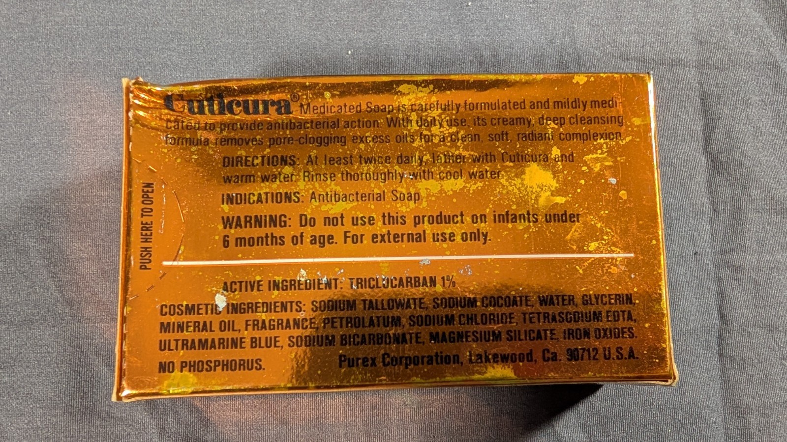 Vtg Cuticura Soap Origional Formula Medicated Soap Removes Acne Antibacterial