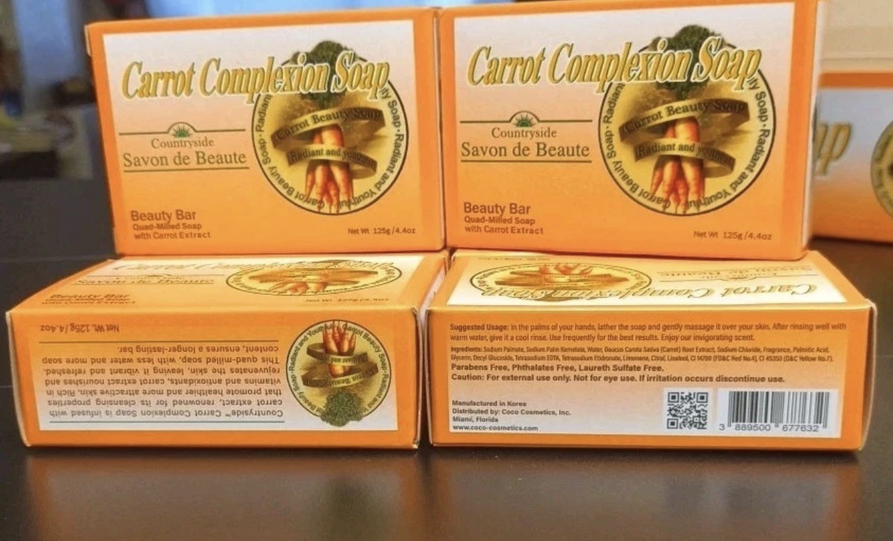 6-Pack CARROT COMPLEXION SOAP BEAUTY BAR WITH CARROT OIL 125g (each)