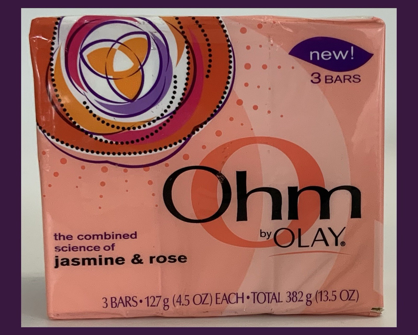 Ohm By Olay Beauty Soap Bars – Jasmine & Rose – 4.5 Oz Ea x 3 – NEW Sealed