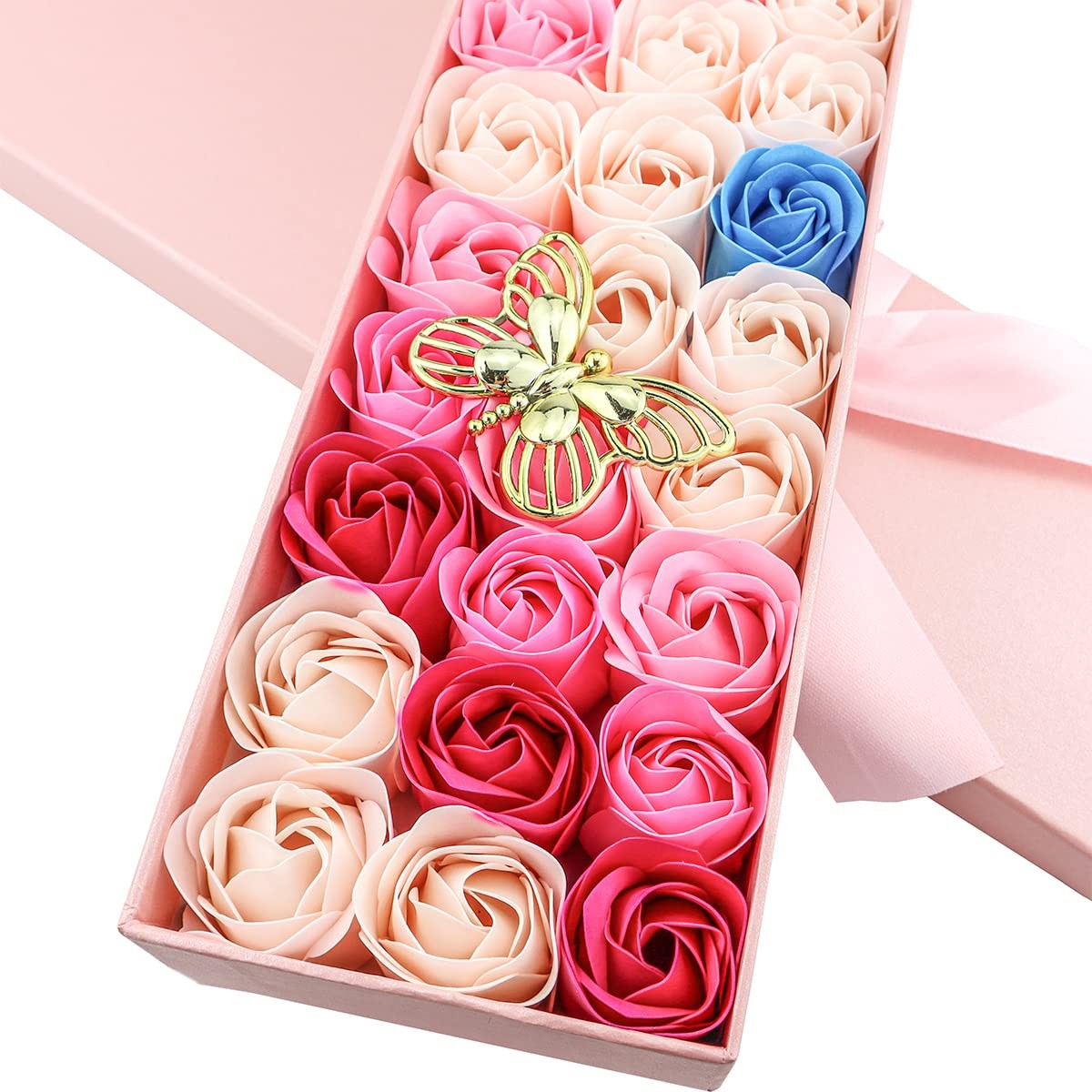 33 PCS Floral Scented Bath Soap Rose Flower Petals, Plant Essential Oil Rose …