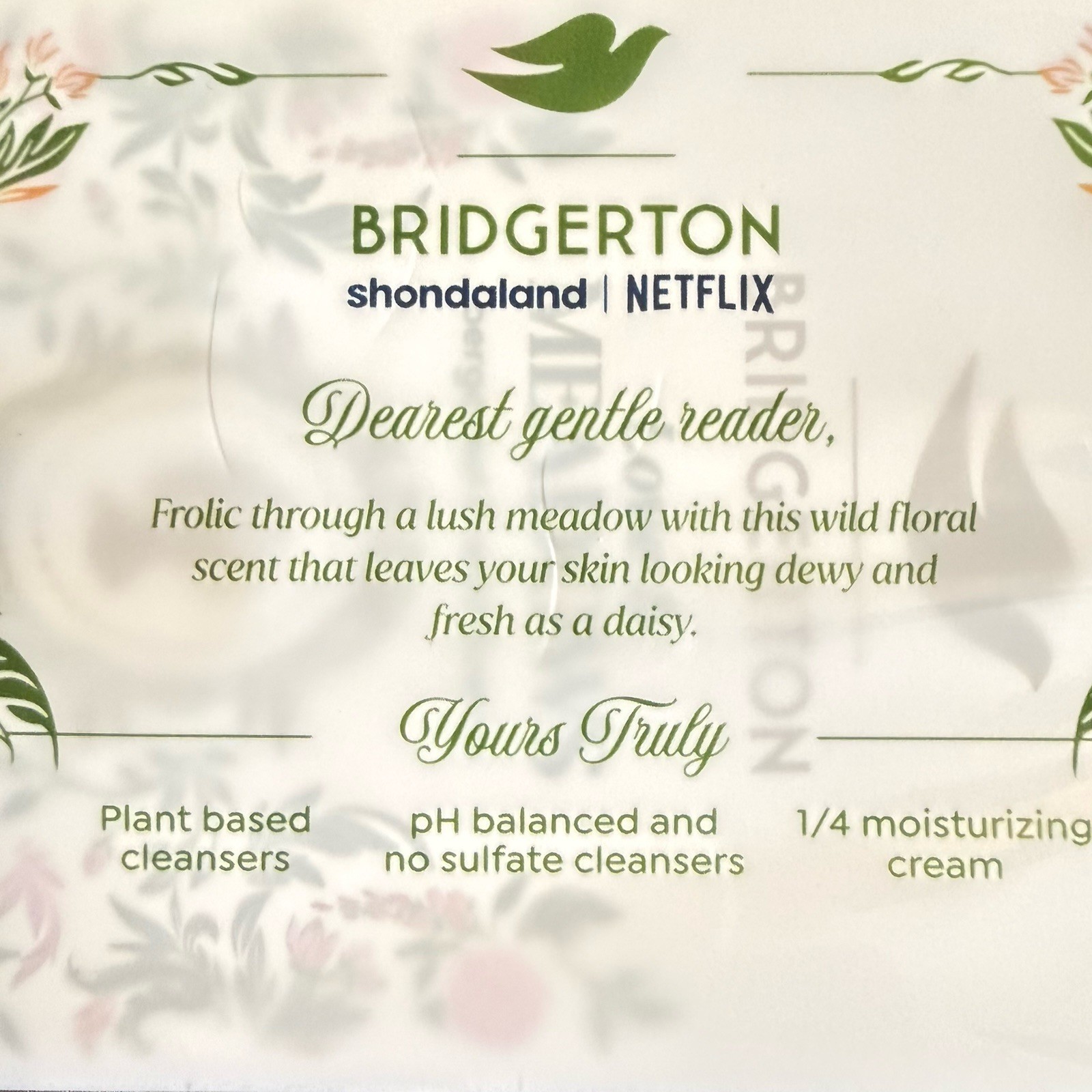 Bridgerton Dove Love And Meadows Bergamot Wildflowers Beauty Bar Soap 4 Bars Pkg