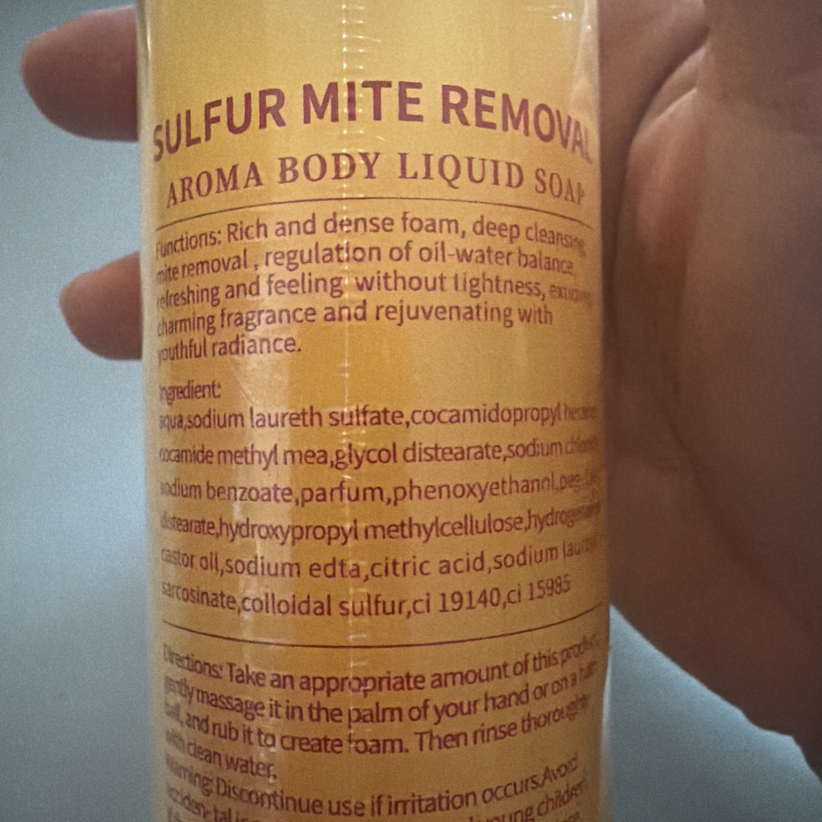 Tgideas Sulfur Mite Removal Aroma Body Liquid Soap Net: 250mL – Brand New Sealed