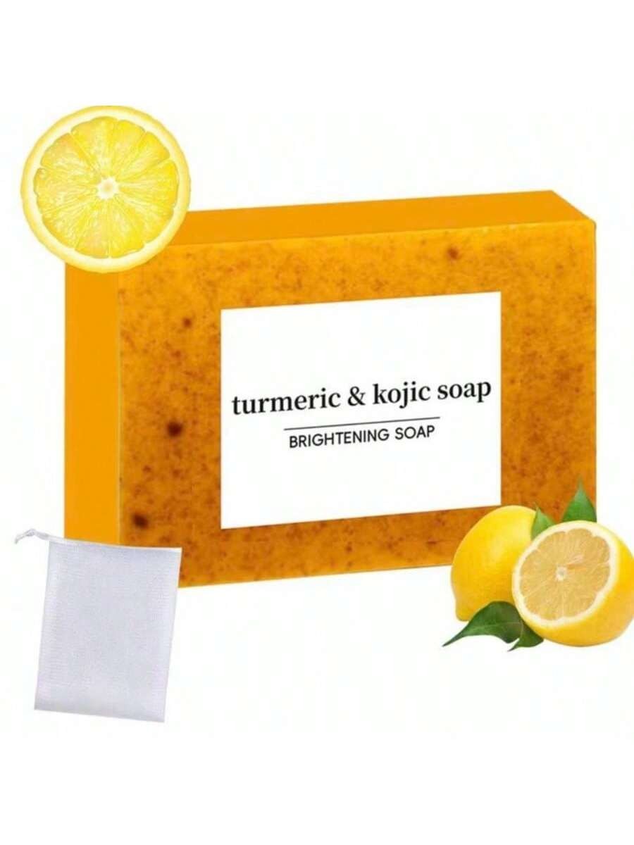 6PC Lemon Turmeric Kojic Acid Soap Dark Spot Whitening Turmer Turmeric Skin