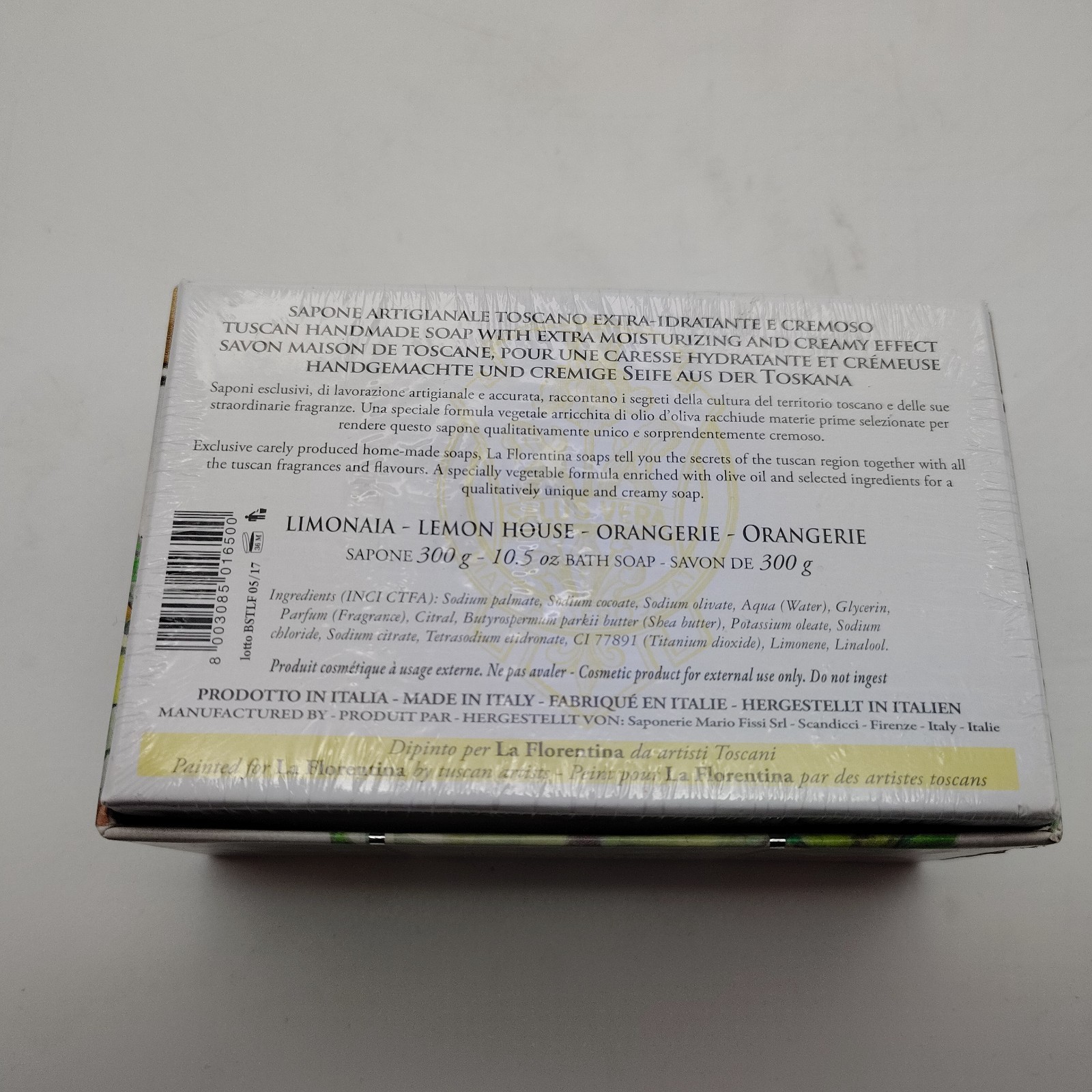 La Florentina 1894 Lemon Soap Bar, Hand Made, 10.5 oz , Italy, Gift Box, NEW