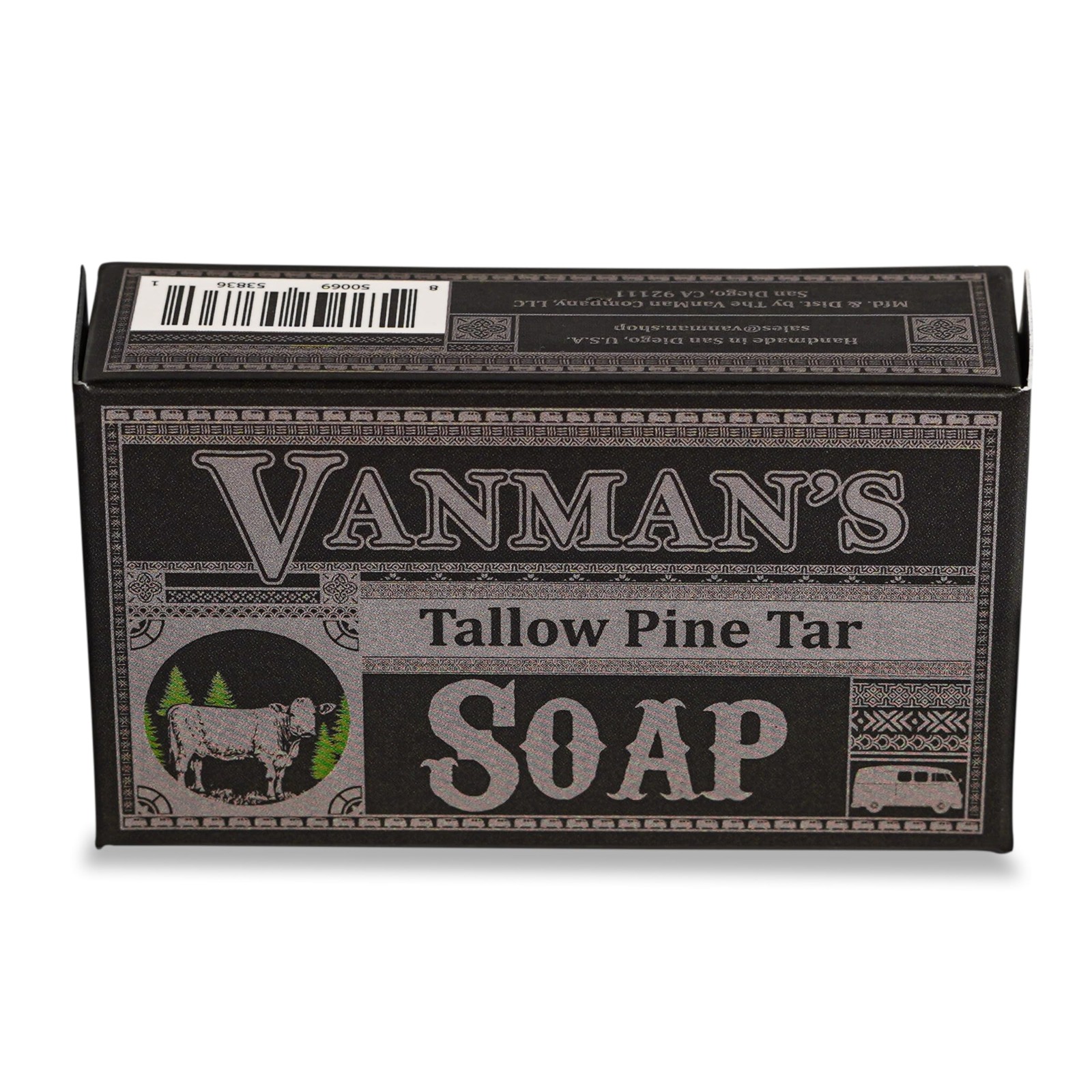 VanMan Tallow & Pine Tar Soap Bar – Grass-Fed Beef Tallow with Organic Oatmea…