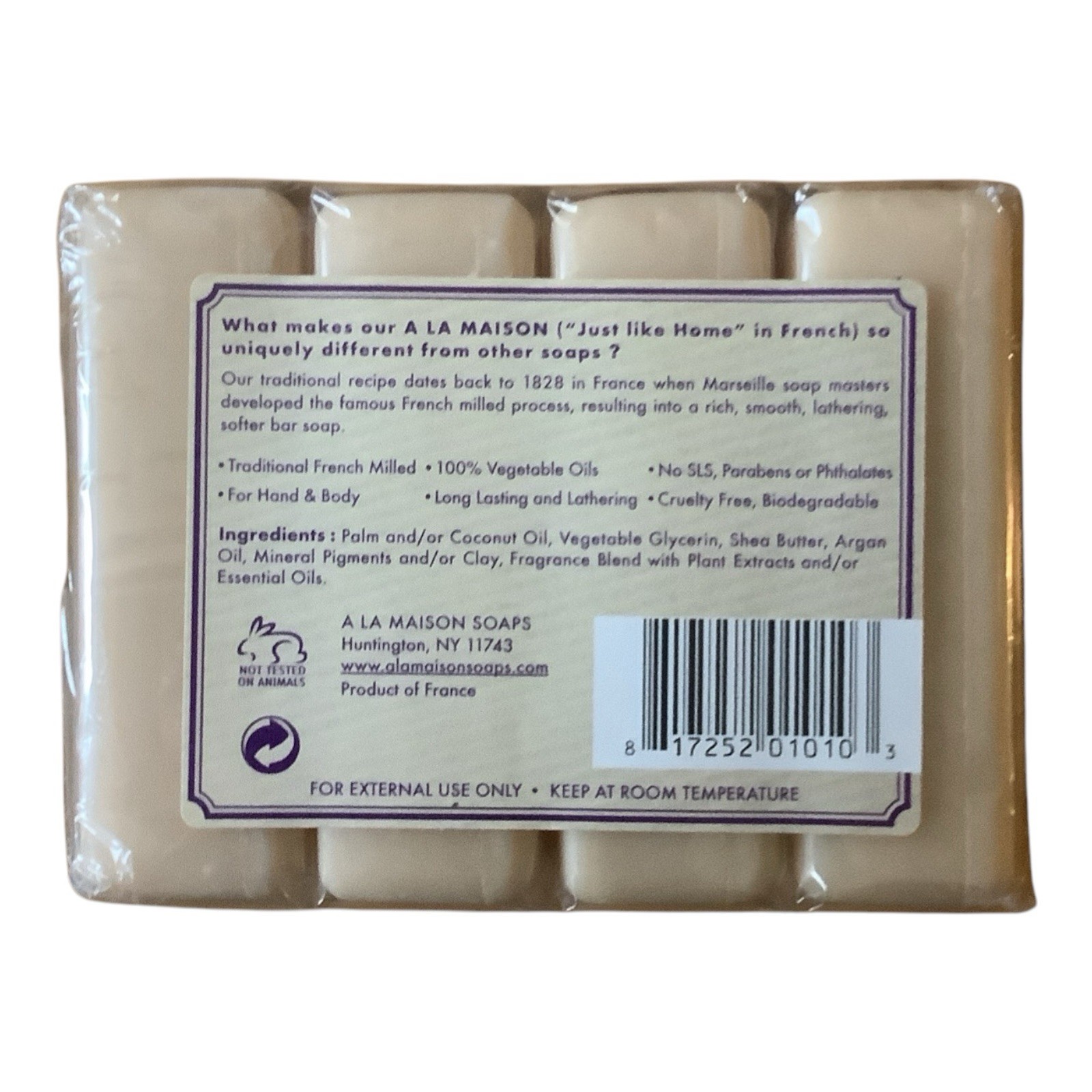 Hand & Body Bar Soap, Lavender Flowers, 4 Bars, 3.5 oz (100 g) Each Lot of 3 Pks