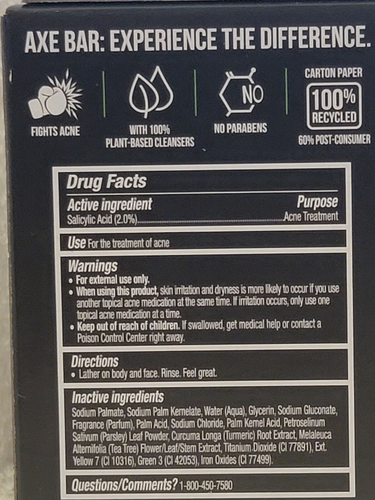 Axe Acne Control Max Strength Body, Hand and Face Soap Bar, 2 bars