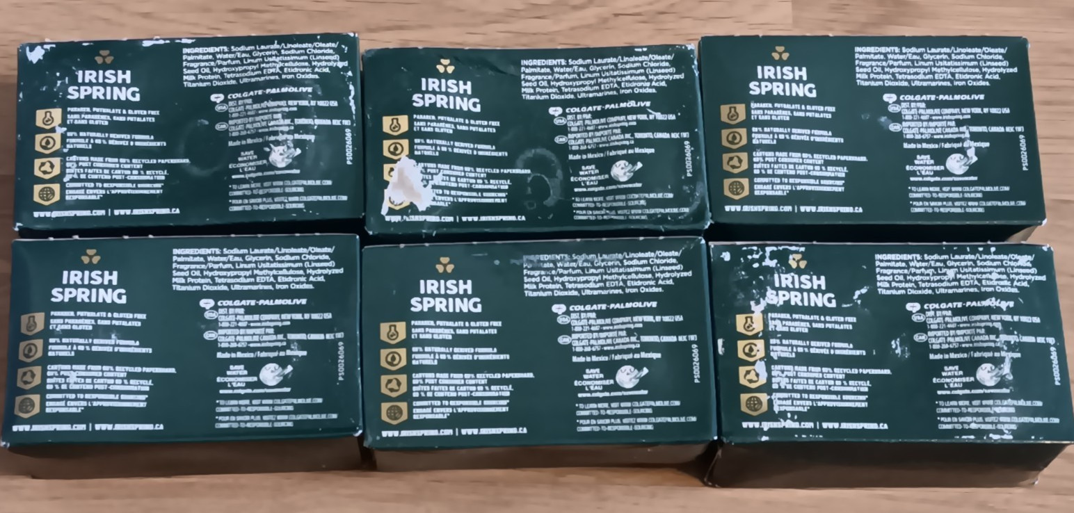 Irish Spring Aloe Mist Original Moisture Blast Zest Aqua Bar Soap Lot 25 Count