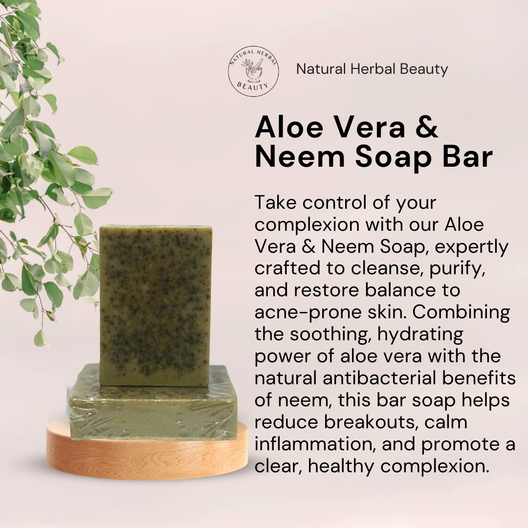 Aloe Vera & Neem Bar Soap, Herbal soap, Natural & Handmade, Organic Skincare