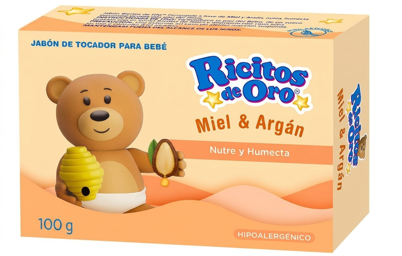 12 Pcs Ricitos De Oro Miel & Argan Bar Soaps for Babies
