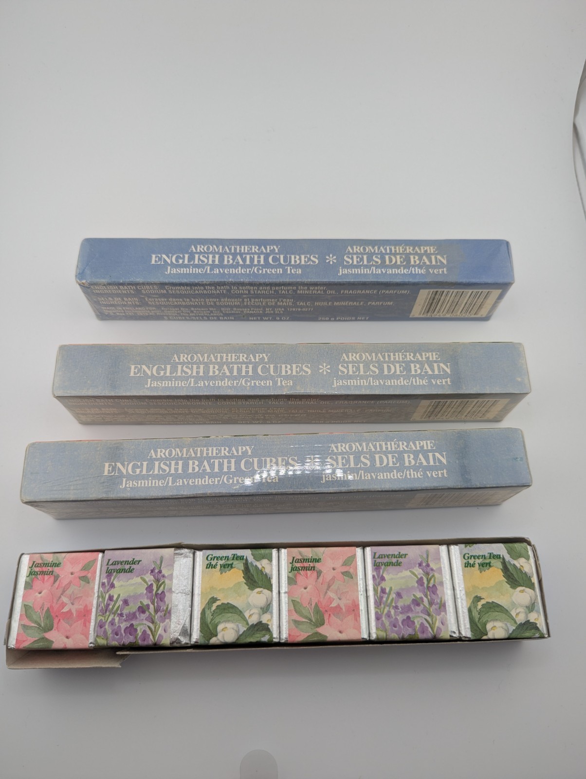 Vintage Aromatherapy English Bath 24 Cubes Jasmine Green Tea Lavender