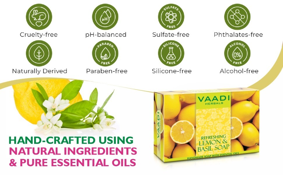 Refreshing Lemon and Basil Soap – Each 2.65 Oz, Pack of 6(16 Ounces)