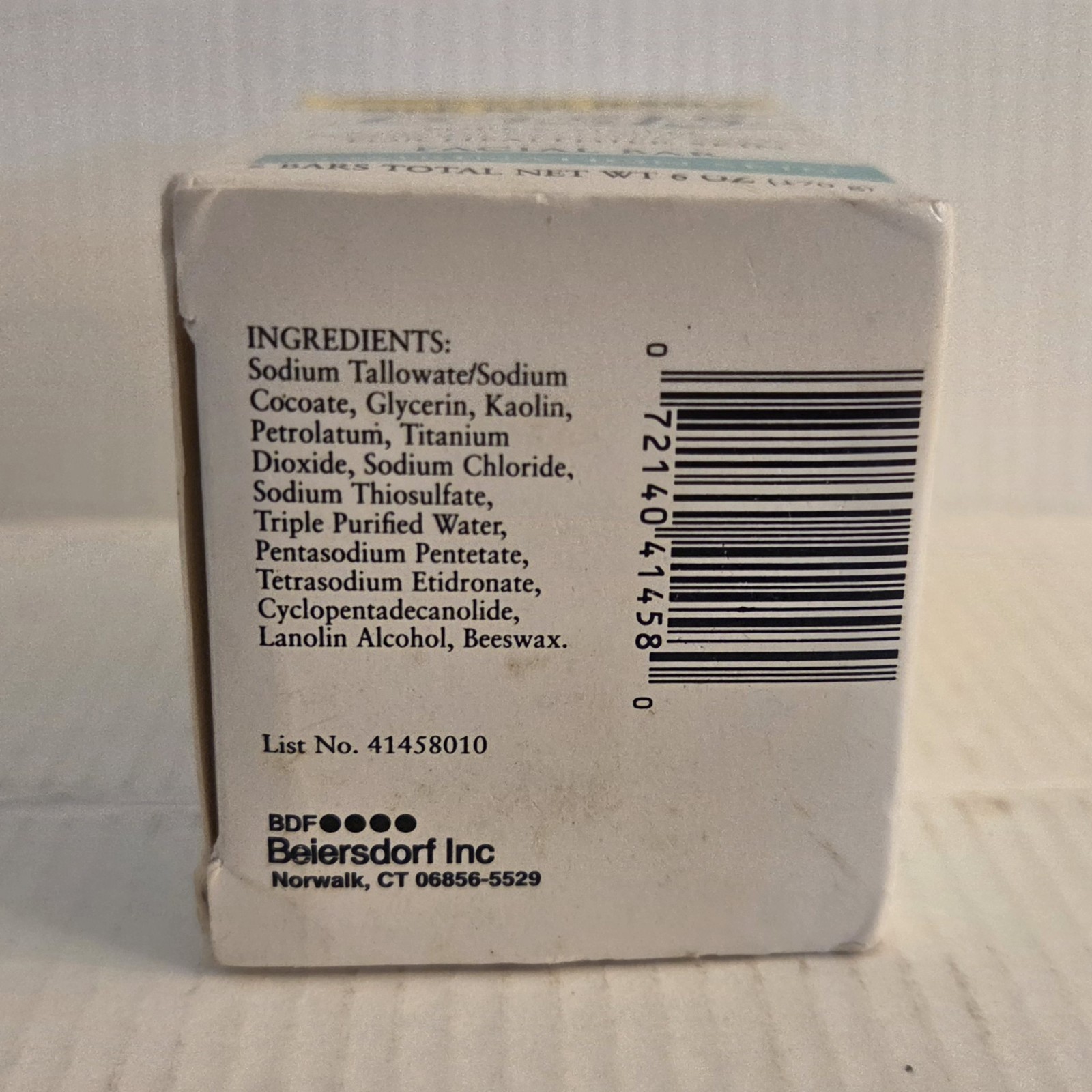 Basis Facial Bar Combination Skin 2 Bars 6.0 Oz x2 Fragrance & Preservative Free