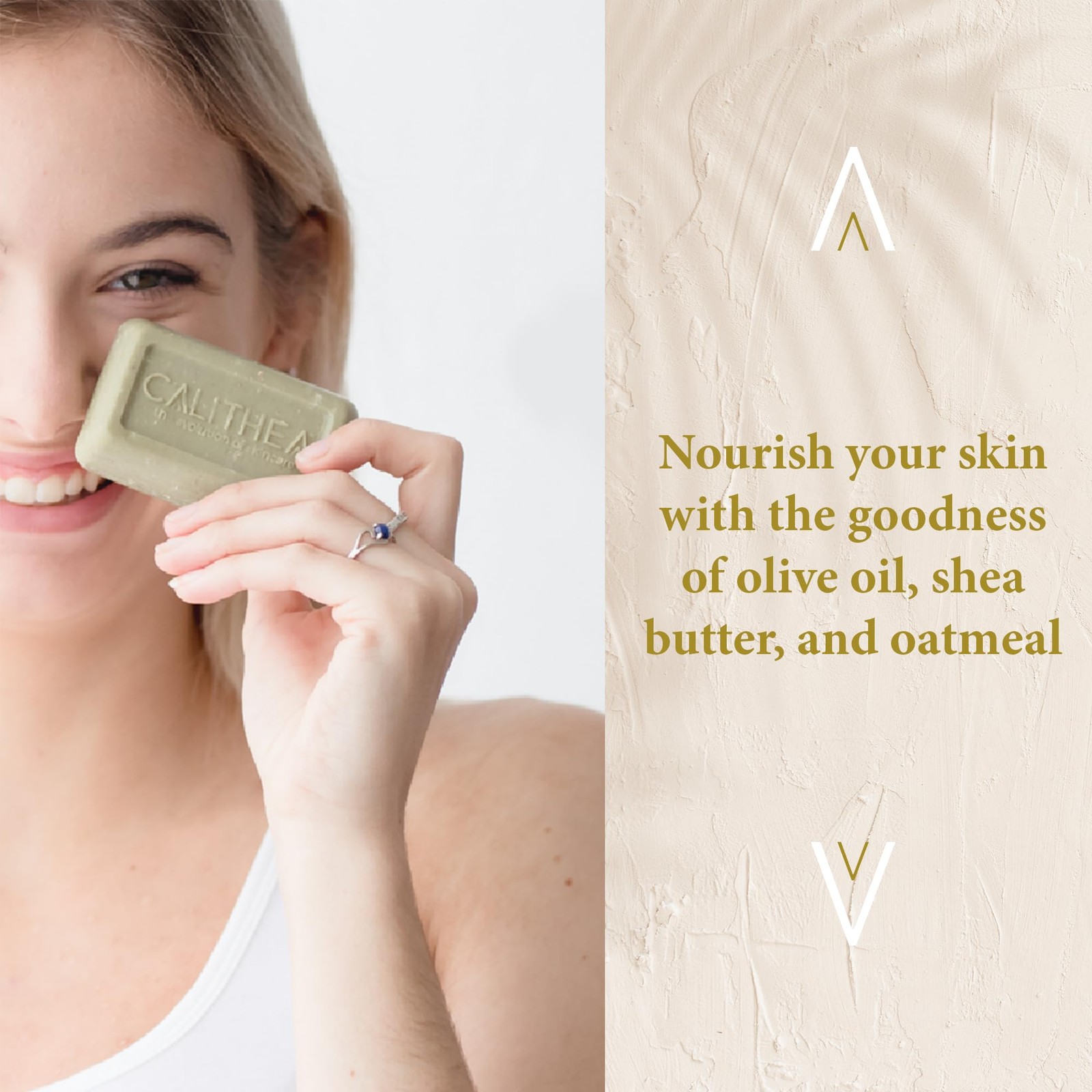 Calithea 3-Pack Olive Oil Soap Bars with Shea Butter & Oatmeal for Sensitive …