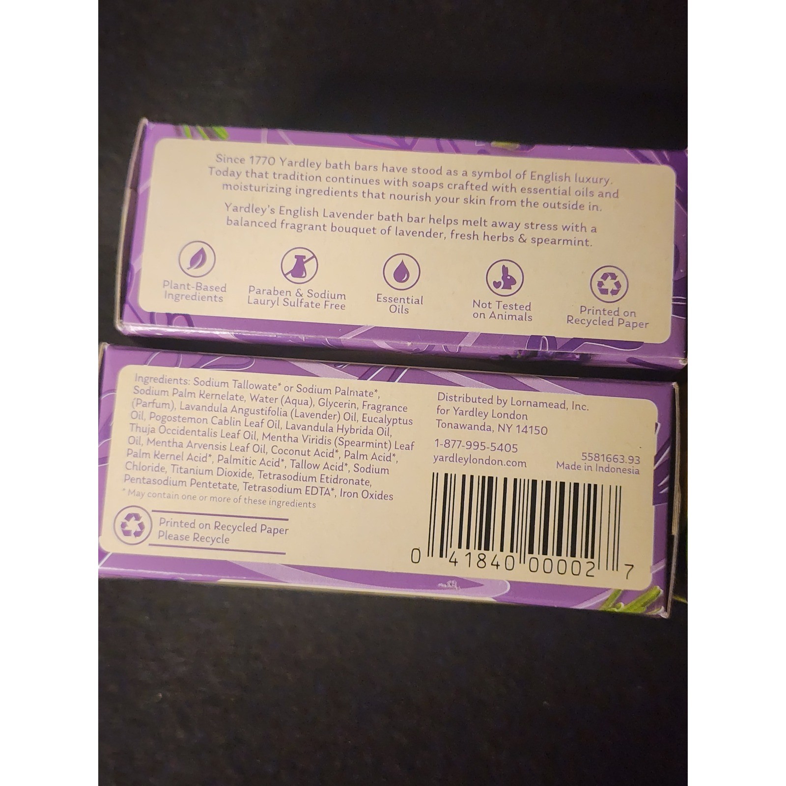 Yardley London Soap Bundle 4 Pack English Lavender Aloe Avocado Bath Bars 4oz