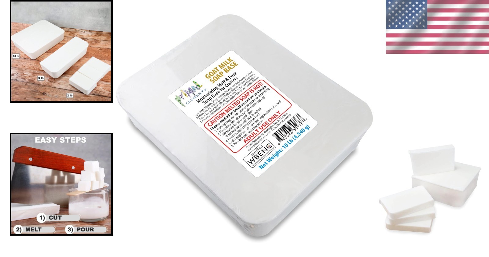 Glycerin Goat Milk Soap Base – 10lb Moisturizing Formula