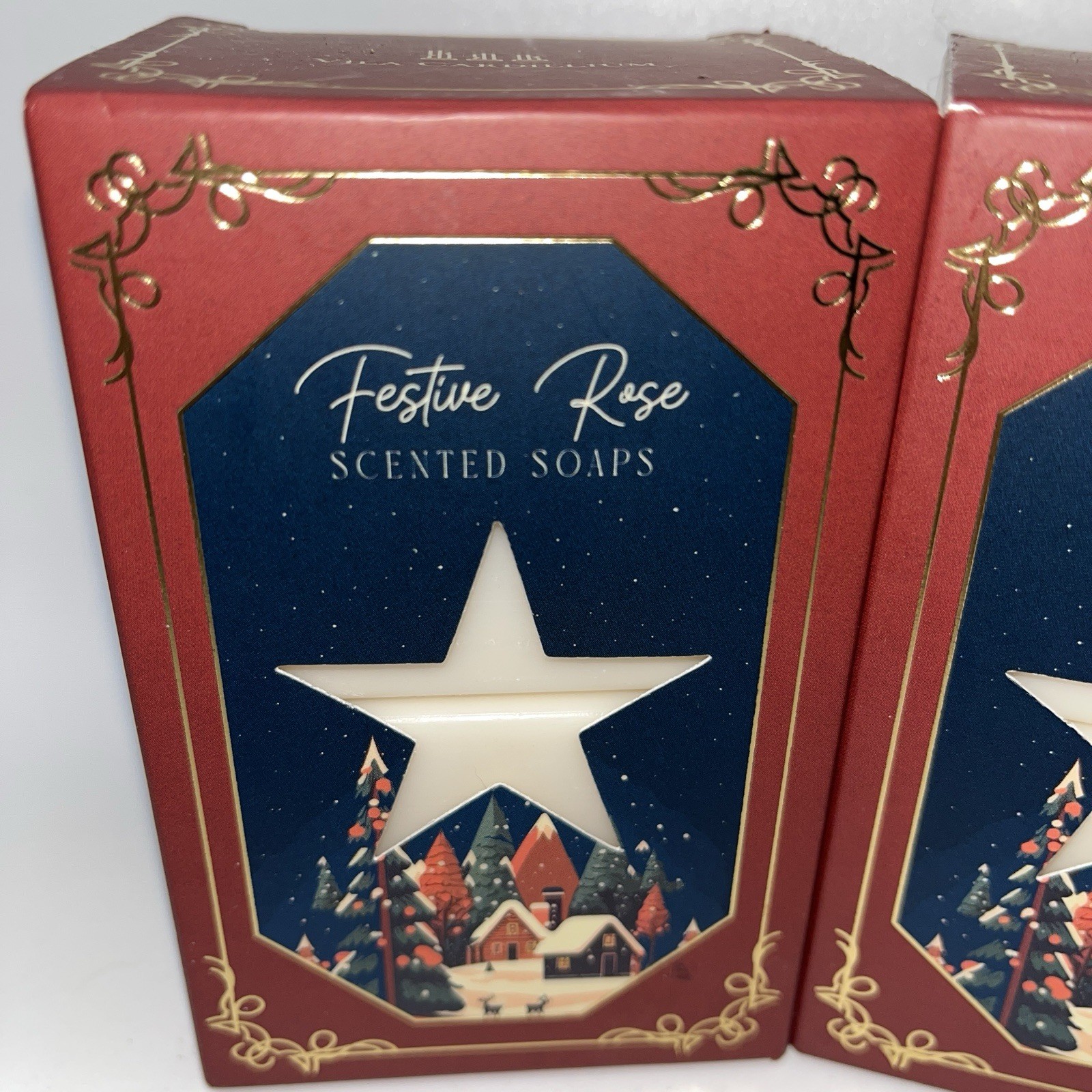 Vila Cardillium Festive Rose Soaps Scented Contains 8 – 3.5 oz Holiday Bars