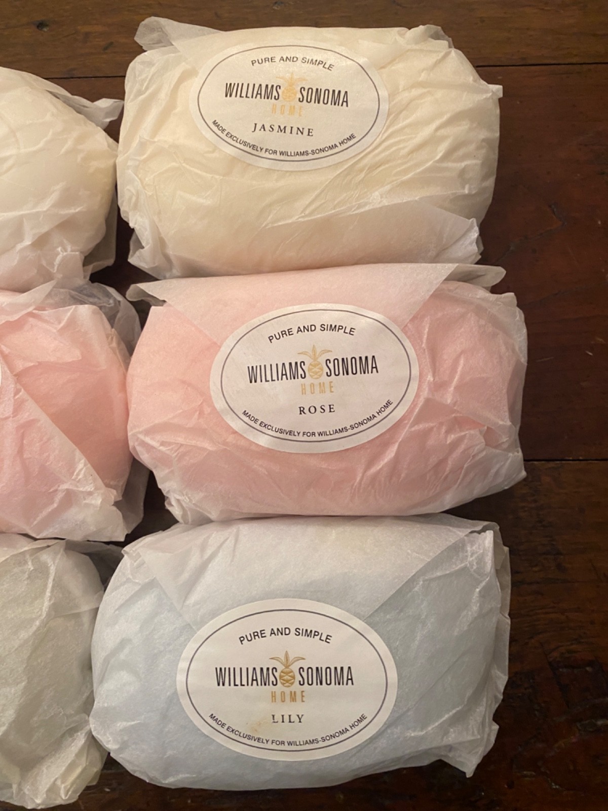 Williams Sonoma Home Set Of Nine Pure And Simple Guest Soaps Original Rose Lily