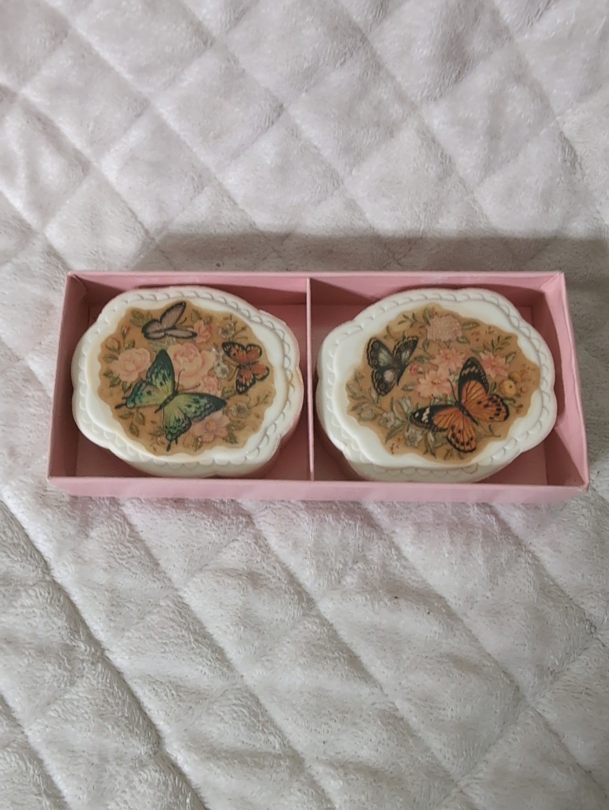 Vintage Avon Summer Butterflies and Blossoms Soaps Set of 2 in Box New