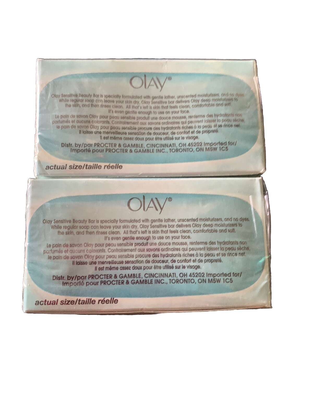 OLAY Sensitive Unscented Beauty Bars, 3.17 oz each. Two Bars Total. Sealed NOS