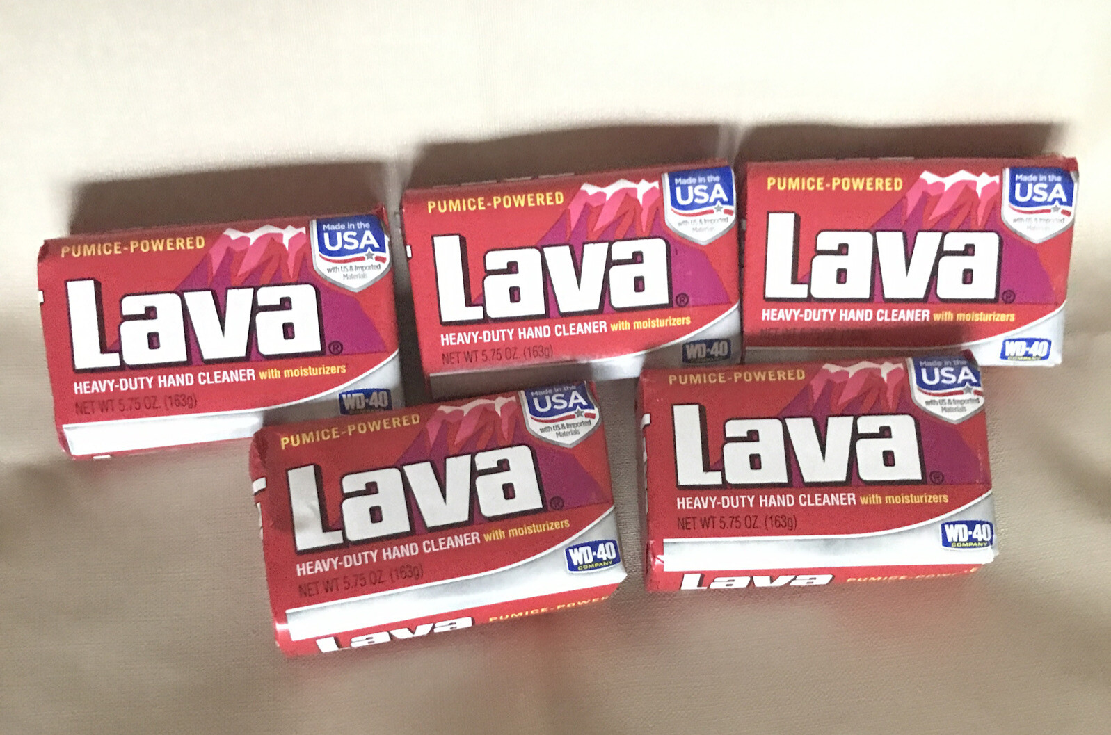 Lot of 5 Lava Soap Heavy-Duty Hand Cleaner pumice powered 5.75 oz NEW