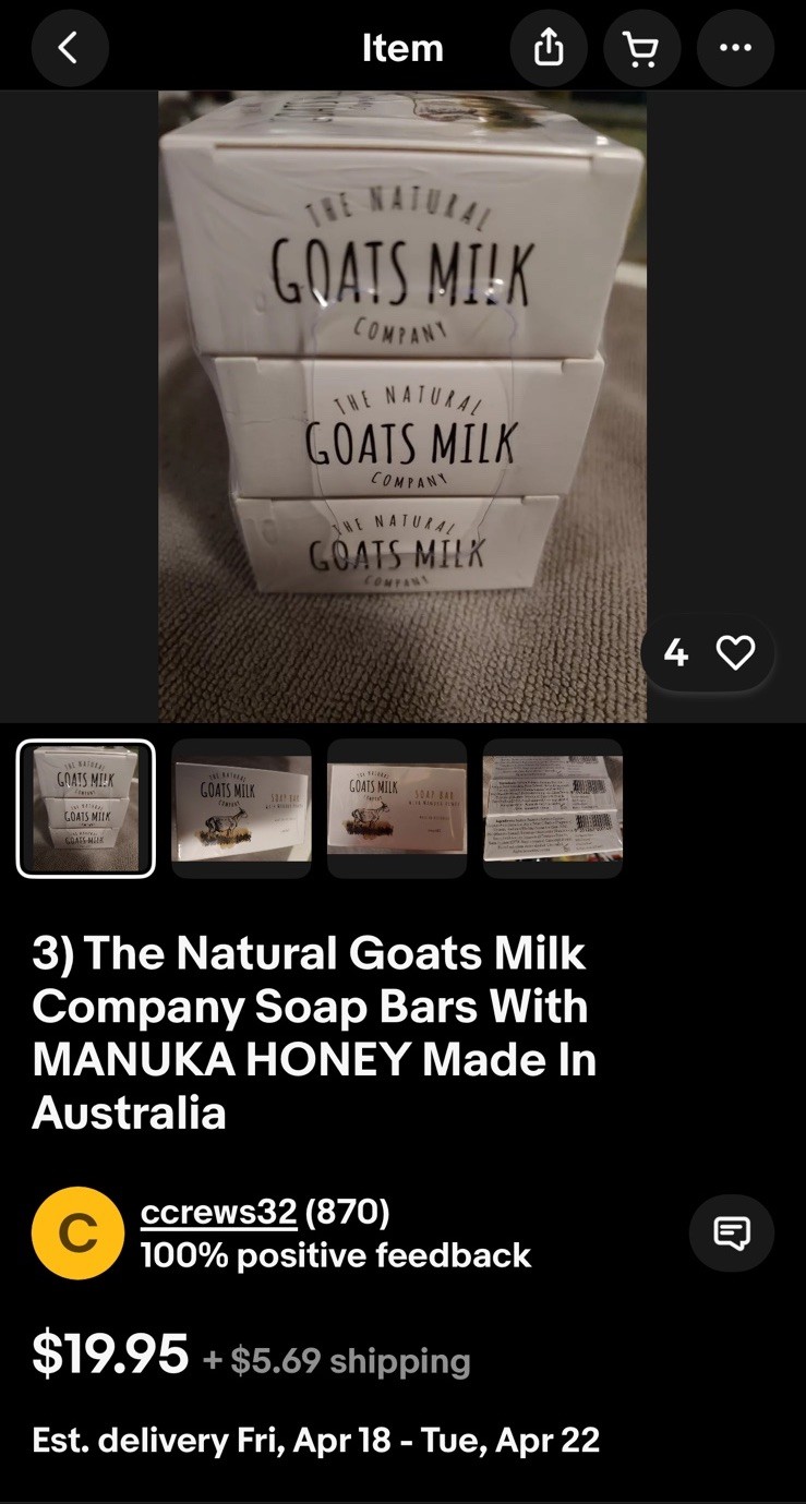 (3) Simplici Goat ‘s Milk with Honey, Cinnamon & Oats Bar Soap 4.75 oz X3