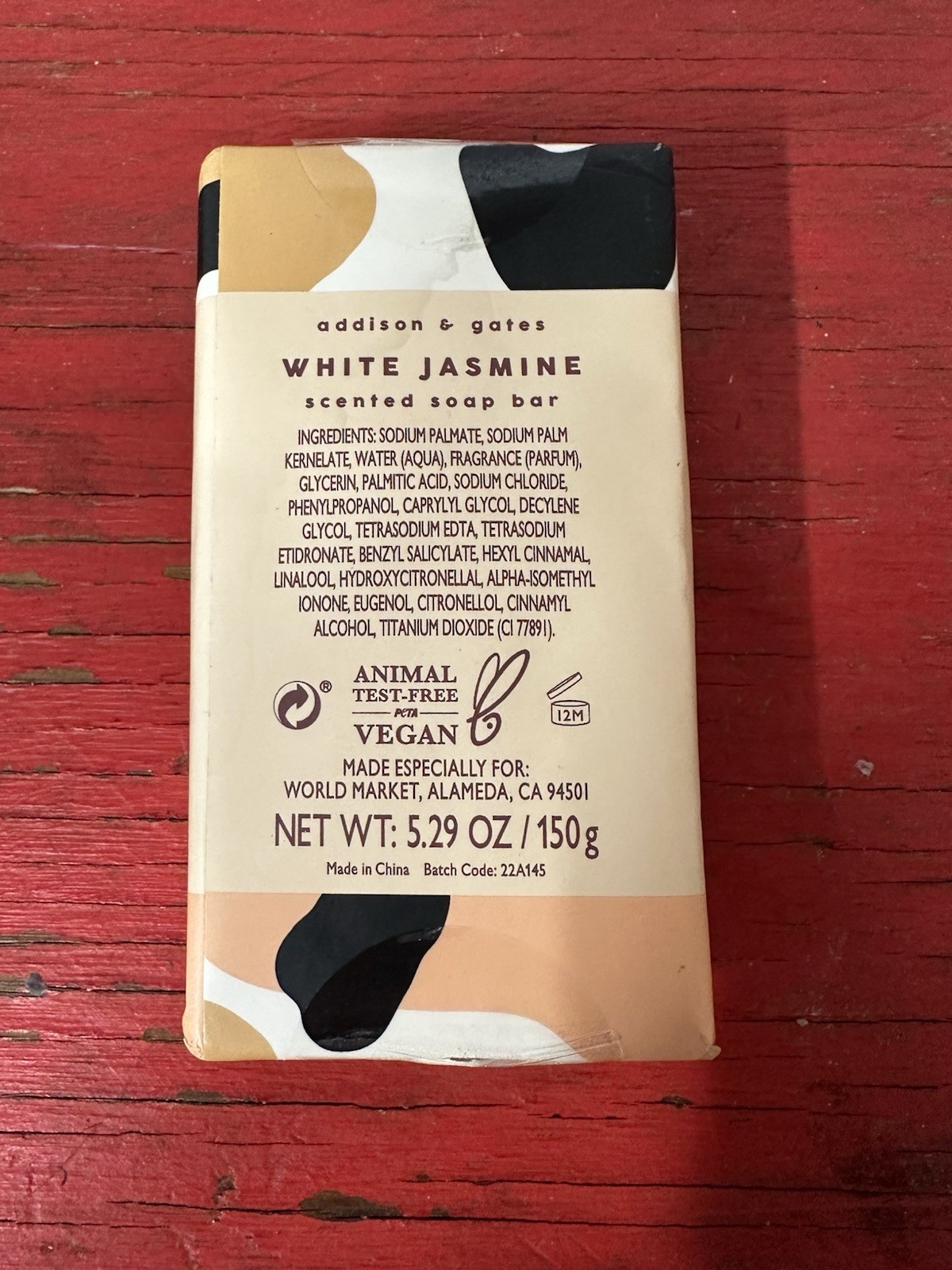 Addison & Gates – White JASMINE Luxury Bar Soap 5.29 oz ~ New