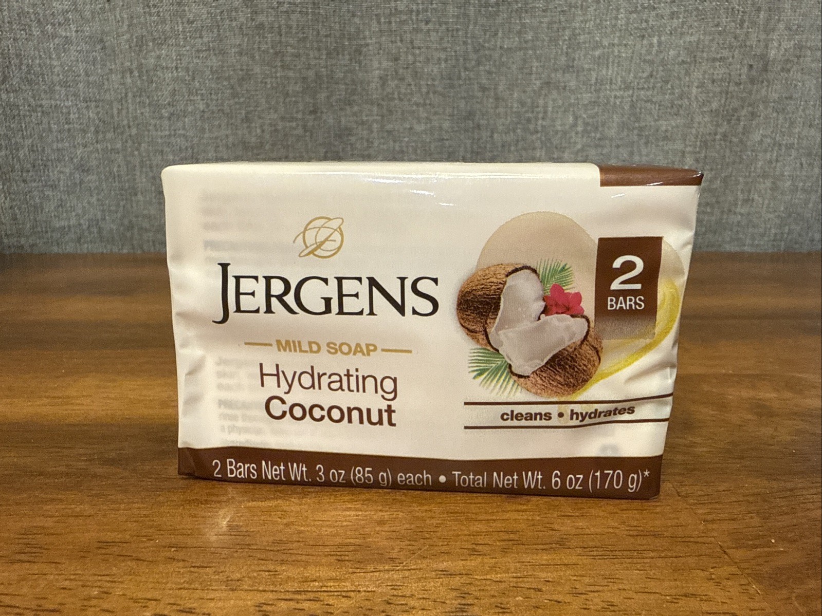 14 Bars Jergens Hydrating Coconut Mild Soap 7 Packs with 2 Bars in each 3oz NEW
