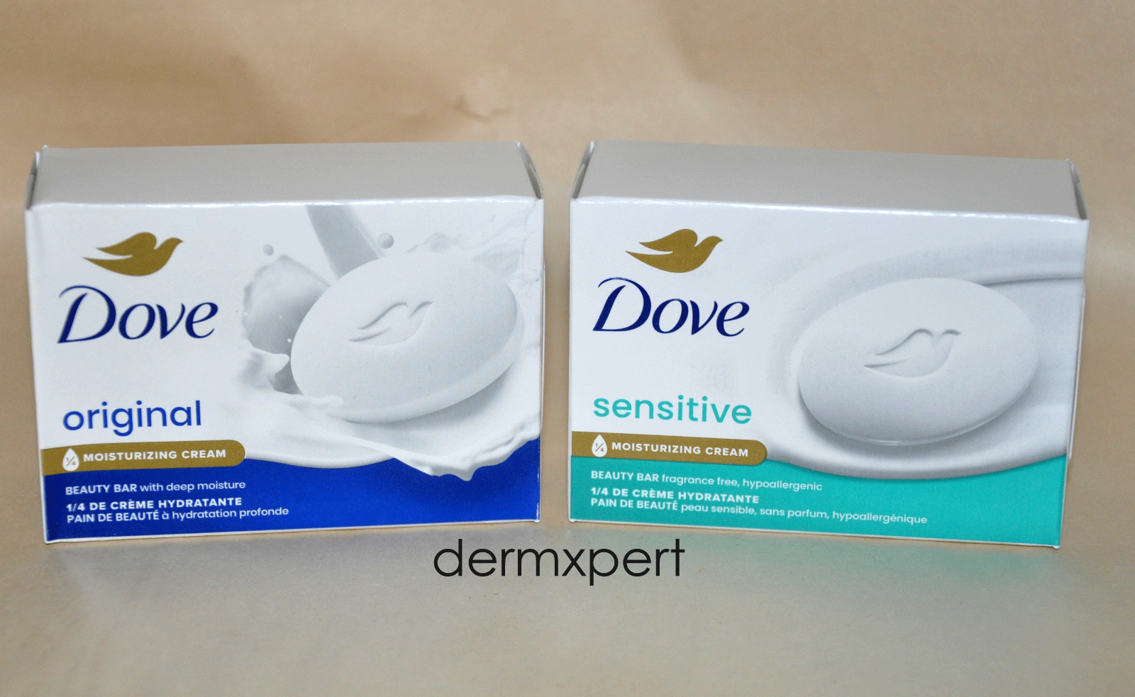 Dove Original Soap Bar 3.75oz + Sensitive Soap Bar 3.75oz 1 Each – NEW, SEALED