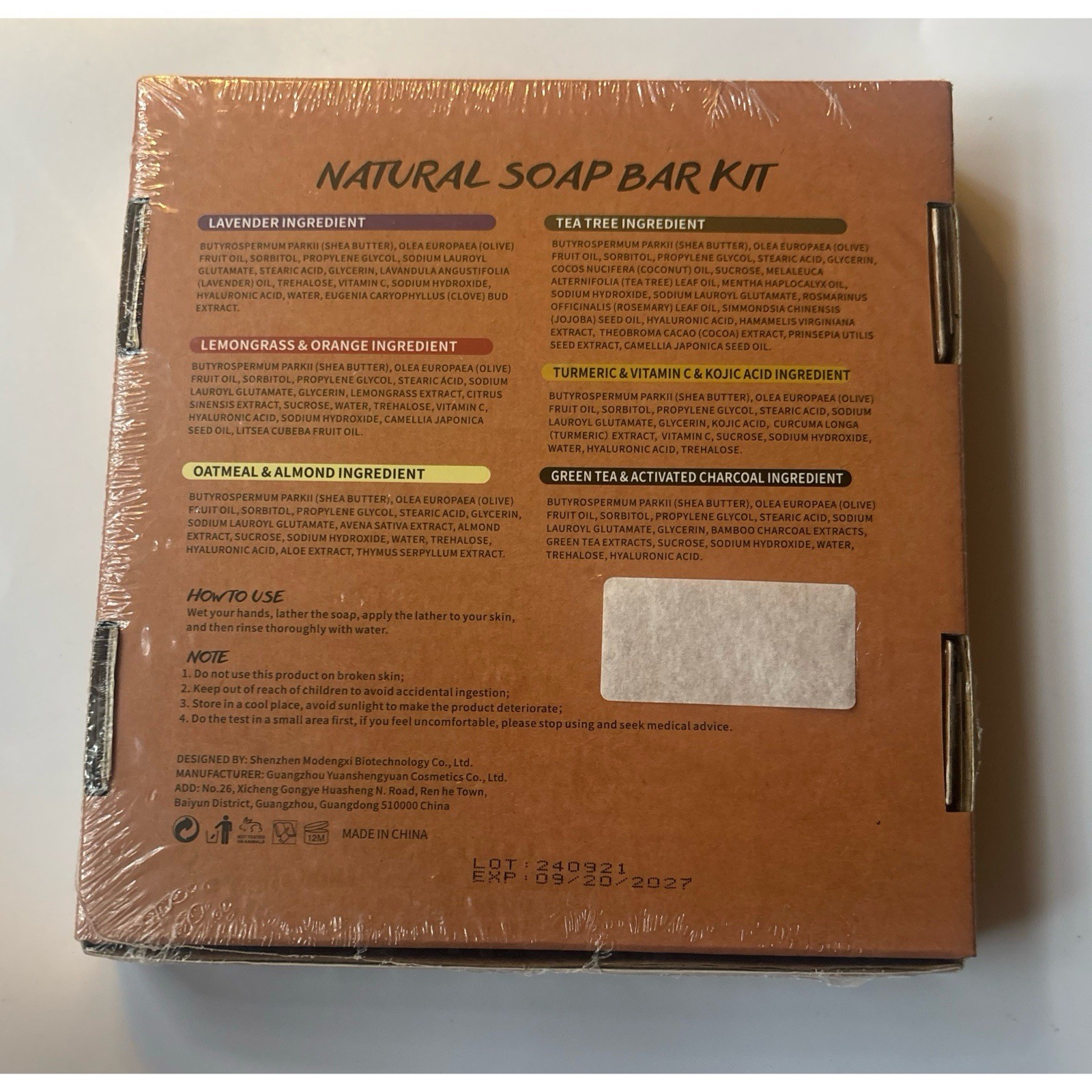 POP MODERN.C Natural Bar Soap Set for Men Women 6pcs Organic Soap ~ NWT