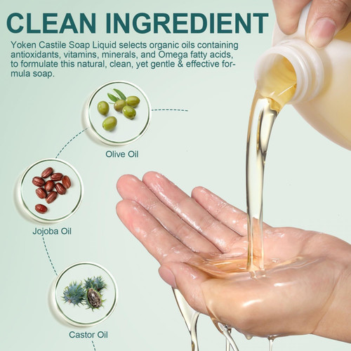 Yoken Pure Castile Liquid Soap 128 Oz Unscented Body 128 Fl (Pack of 1)