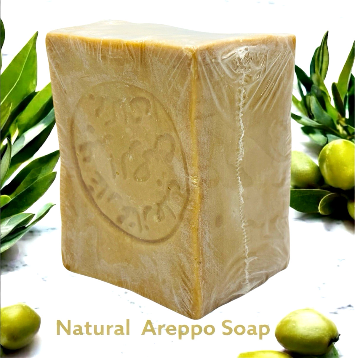 Natural Areppo Olive Oil Soap 190-200g 1 Bar Pure Olive Oil 99% Laurel 1% NEW