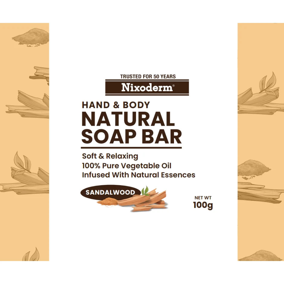 Nixoderm Natural Soap Bar 100g Lavender Sandalwood Olive All Skin Type Vitamin E