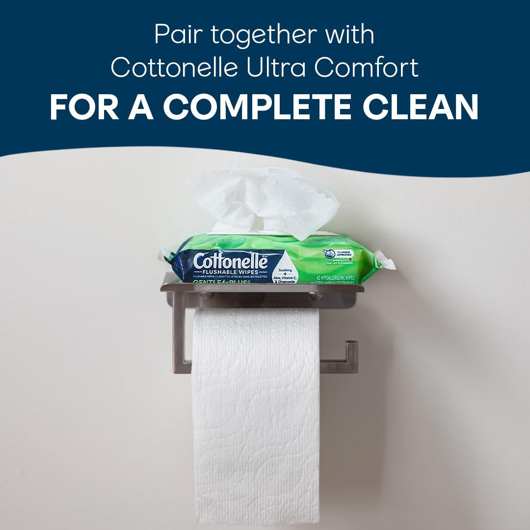 Cottonelle Gentleplus Flushable Wet Wipes with Aloe & Vitamin E, 1 Refill Pack,