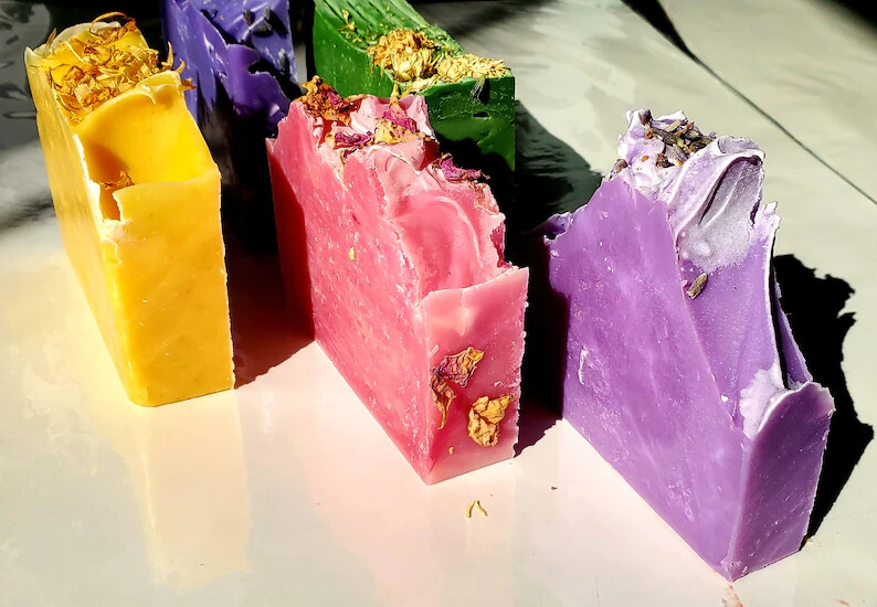 Handmade Cold Process Soap | Natural Bar Soaps -Goat Milk, Lavender, Aloe, Rose
