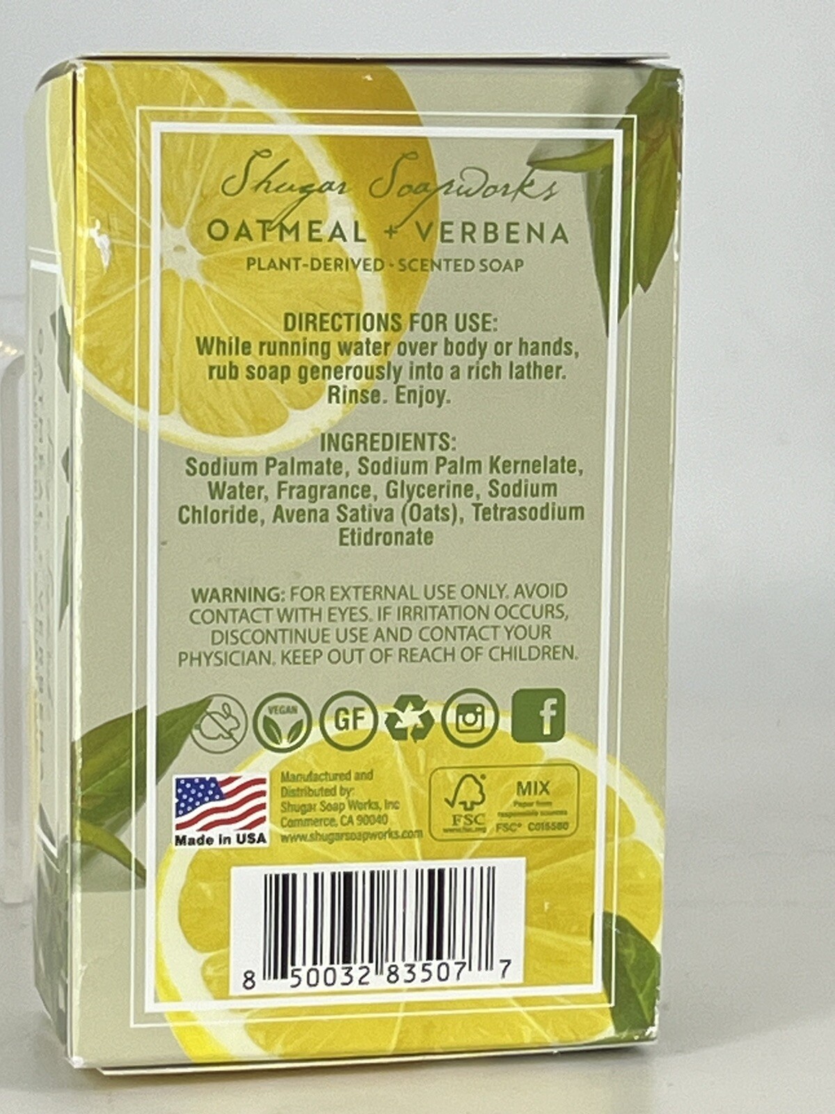 Plant Based Vegan Oatmeal Lemon Verbena Soap bar – Pure Luxury for Your Skin