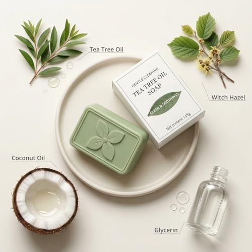 Tea Tree Antifungal Soap Bar 3 Pack 115g Each Body Wash For Gym Post Workout