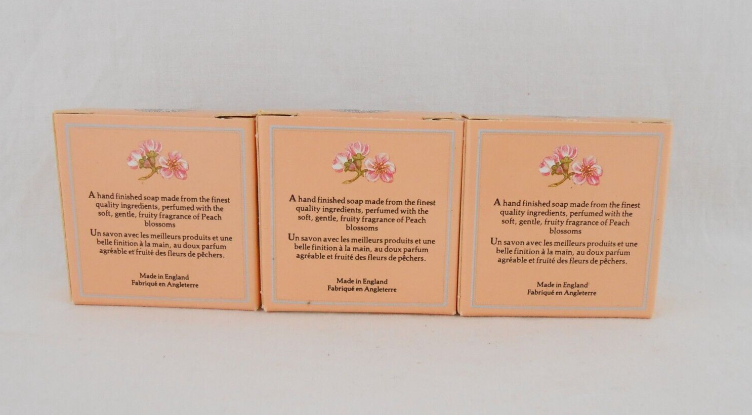 Browns of Melbourne Peach Scented Guest Bar Soap Lot of 3 New in Box 1.2 oz Bars