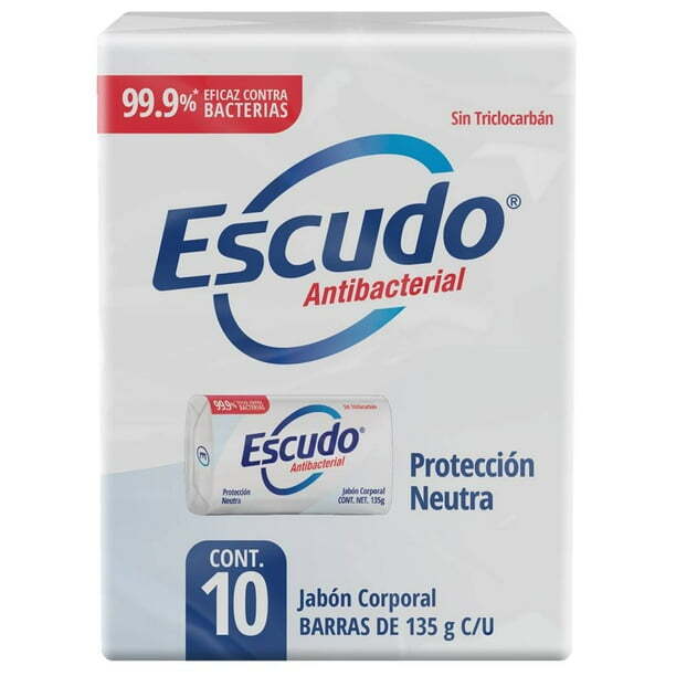 ESCUDO JABON ANTIBACTERIAL ORIGINAL/ SOAP BARS-10 PACK 135g EA PRODUCT OF MEXICO