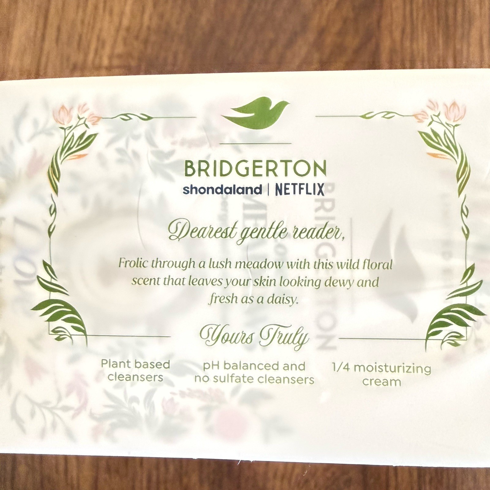 Bridgerton Dove Love And Meadows Bergamot Wildflowers Beauty Bar Soap 4 Bars Pkg