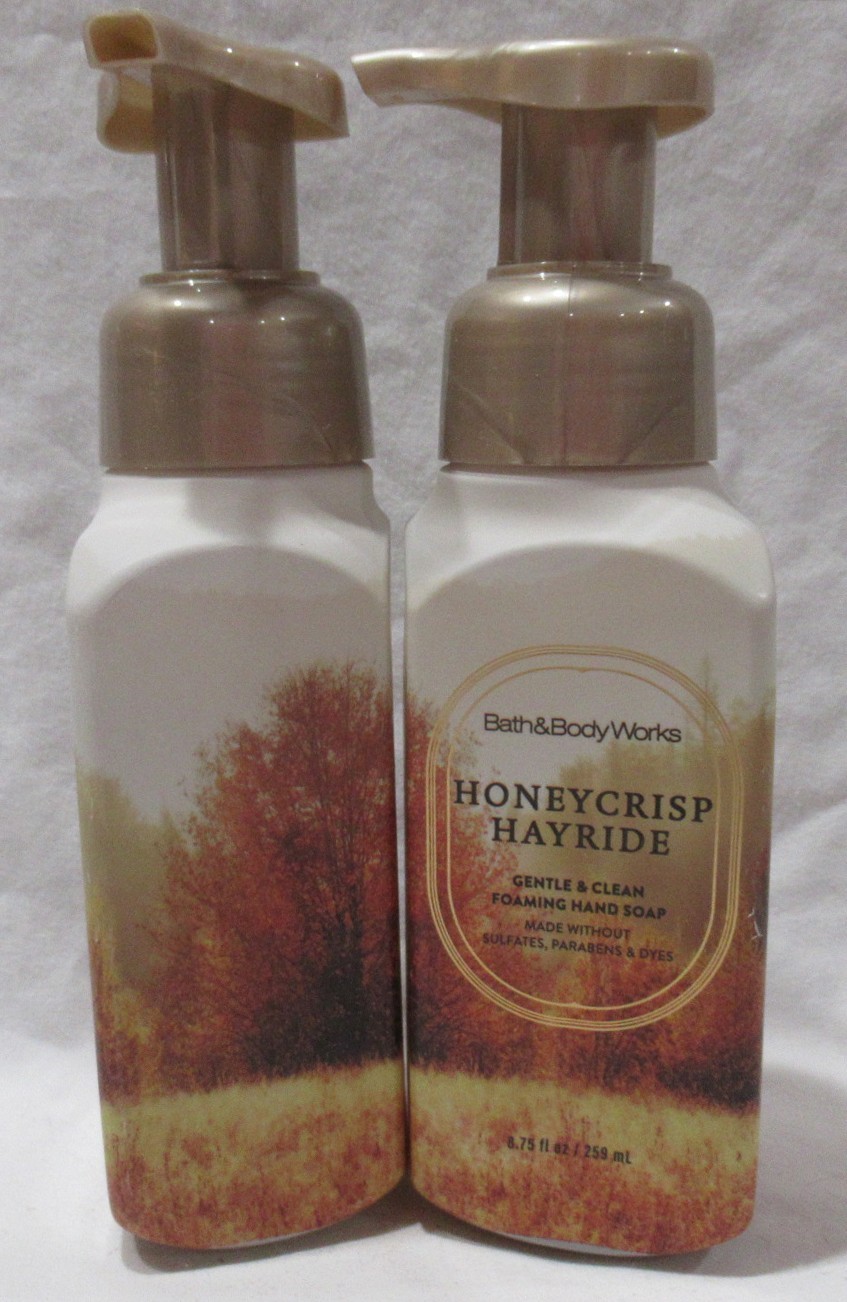 Bath & Body Works Gentle & Clean Foaming Hand Soap Set Lot 2 HONEYCRISP HAYRIDE