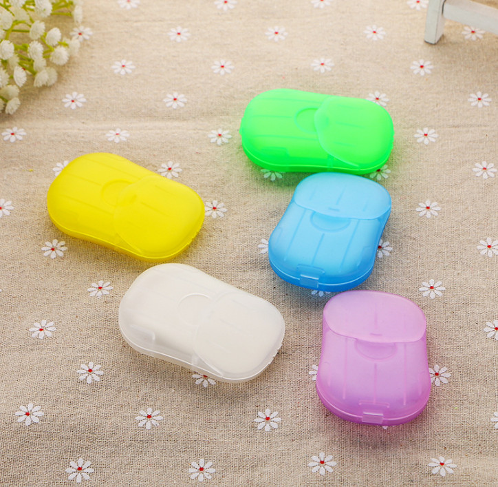 5pcs Mini Travel Washing Hand Bath Scented Slide Sheets Foaming Box Paper Soap