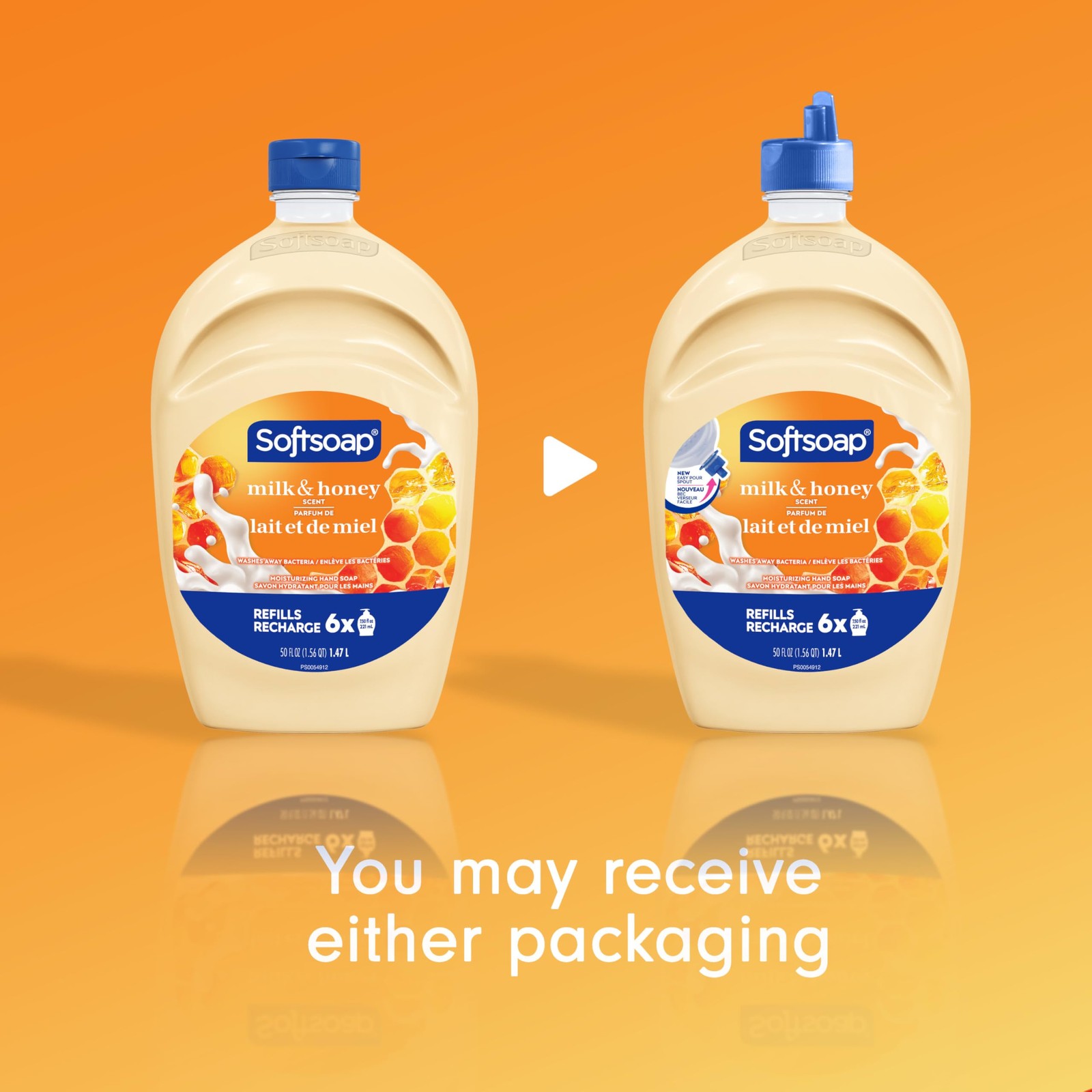 Softsoap Milk & Honey Scented, Liquid Hand Soap 50 Fl Oz (Pack of 1), Yellow