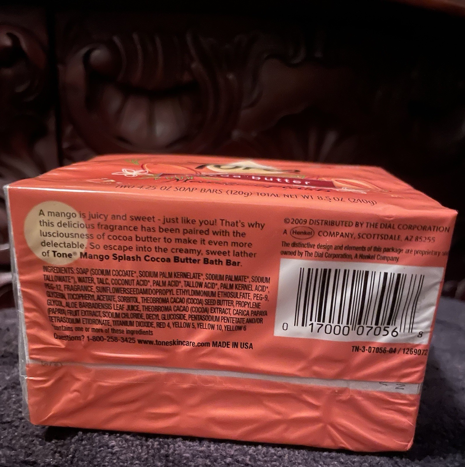 2- Tone MANGO SPLASH Cocoa Butter & Papaya 4.25 oz Each Bar Soap *Read*