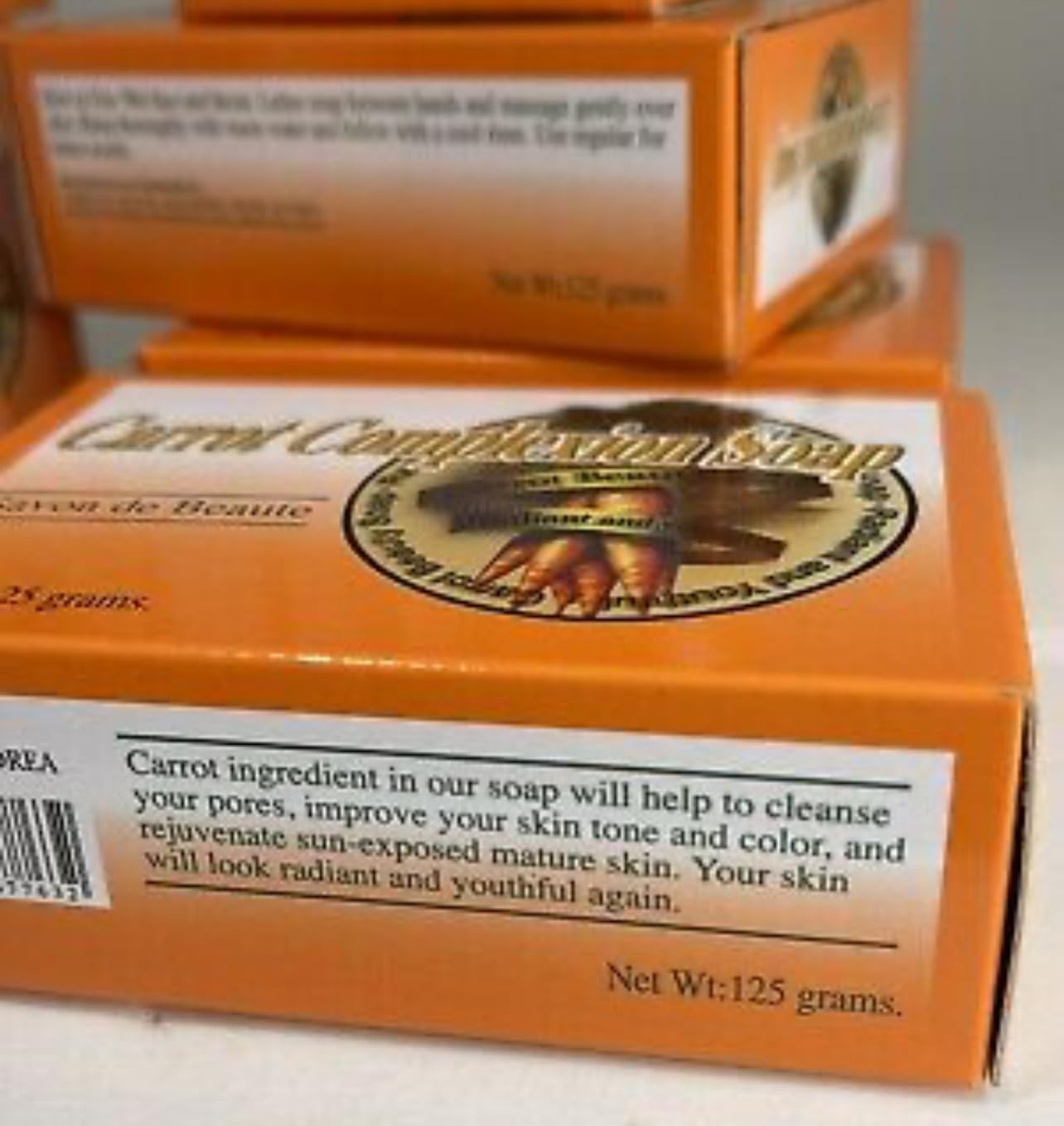 1 DOZEN Carrot Complexion Soap with Carrot Oil 12 BARS 125g Each FREE SHIPPING