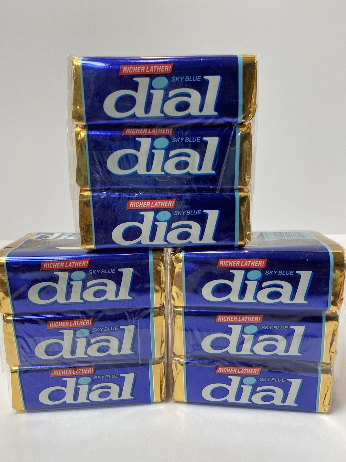 9 NOS Bars Vintage 80s Dial SKY BLUE Bar Soap 3.5oz EACH Movie/Television Prop